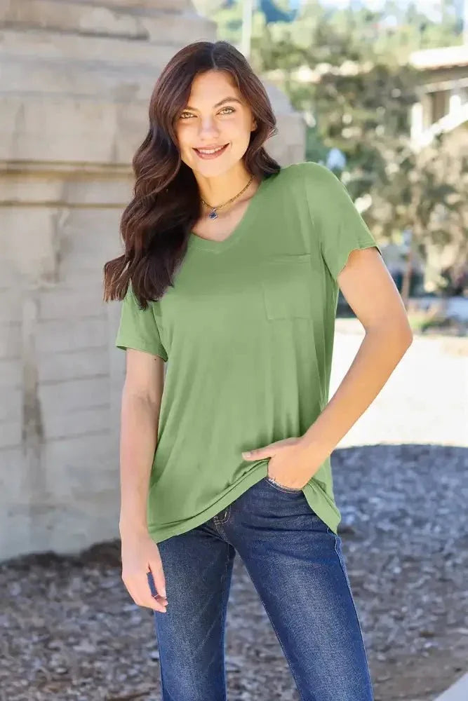 Basic Bae Bamboo Full Size V - Neck Short Sleeve T-Shirt - Update AvenueT-ShirtsTrendsi1001005234213491001005234213497f8950d7 - 7aec - 4318 - 87bf - dbad9ef34200 - MaxMatcha Green