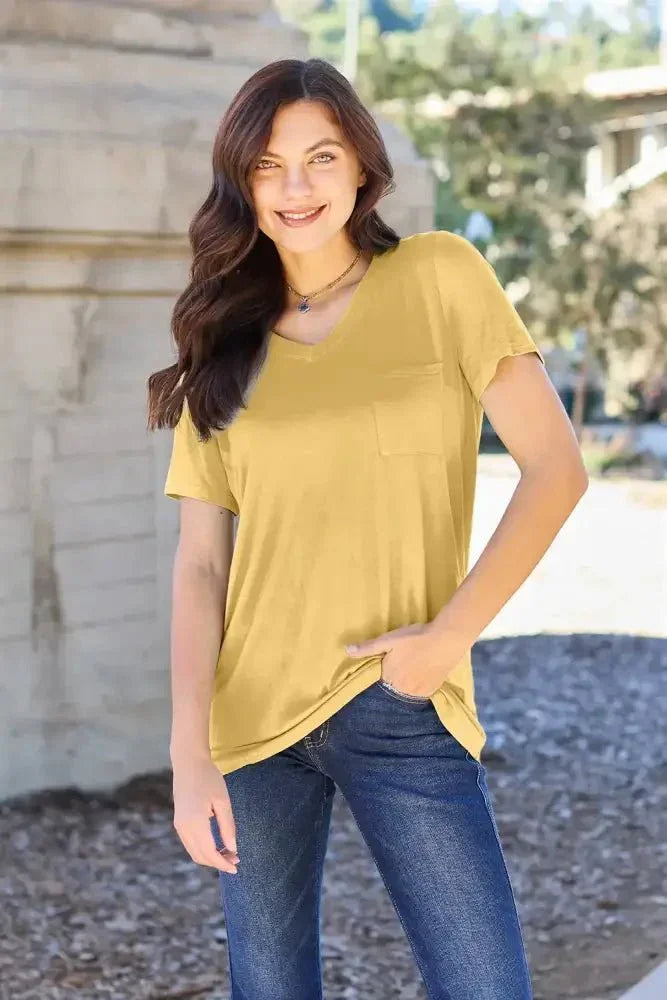 Basic Bae Bamboo Full Size V - Neck Short Sleeve T-Shirt - Update AvenueT-ShirtsTrendsi10010052342197510010052342197556600bba - 7c5e - 46e4 - abd6 - 567df1b9c341 - MaxYellow