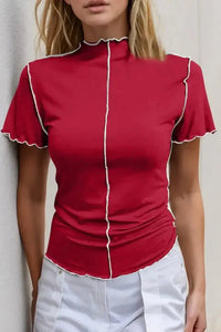 Basic Bae Contrast Trim Mock Neck Short Sleeve T-Shirt - Update AvenueVacation StyleTrendsi1001000169933161001000169933167ba1d91a - 3d81 - 45b4 - b99d - 9c73847e7612 - MaxScarlet