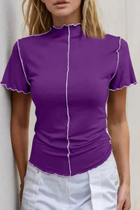 Basic Bae Contrast Trim Mock Neck Short Sleeve T-Shirt - Update AvenueVacation StyleTrendsi10010001699379910010001699379955cff820 - 78e4 - 41ac - 82d9 - 6c2bc6a80c0a - MaxPurple