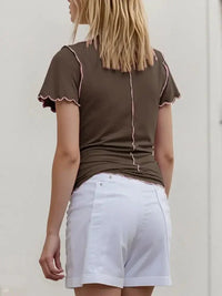Basic Bae Contrast Trim Mock Neck Short Sleeve T-Shirt - Update AvenueVacation StyleTrendsi10010001699963810010001699963821e76b98 - 7758 - 4107 - 86fa - 3375ee2778f9 - MaxChocolate