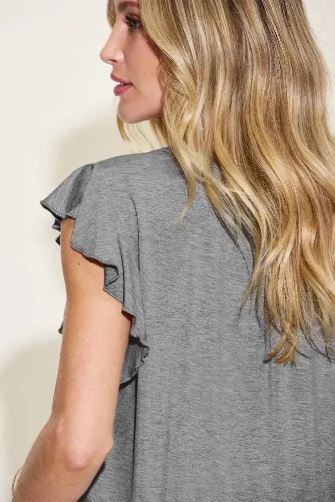 Basic Bae Full Size Bamboo Notched Ruffled Short Sleeve T-Shirt - Update AvenueT-ShirtsTrendsi10010018718134610010018718134658ad7002 - 006c - 4875 - be97 - 982558c44628 - MaxGray