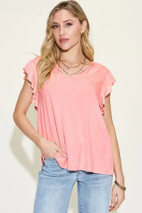 Basic Bae Full Size Bamboo Notched Ruffled Short Sleeve T-Shirt - Update AvenueT-ShirtsTrendsi100100187182507100100187182507cb7061e1 - 3c06 - 45bb - b7c5 - 3d677e9ea695 - MaxBlush Pink
