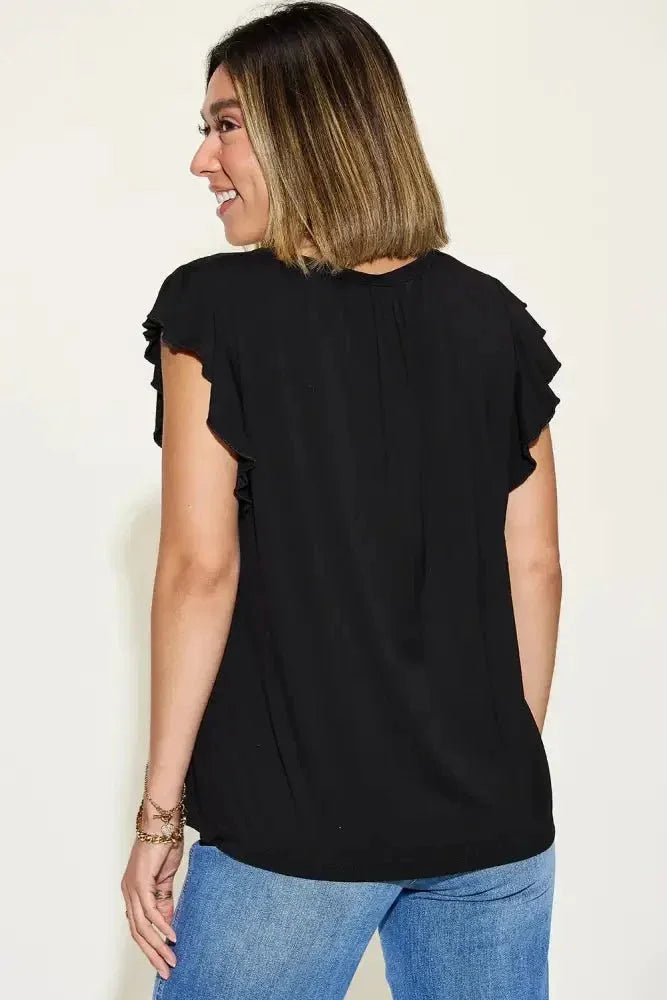 Basic Bae Full Size Bamboo Notched Ruffled Short Sleeve T-Shirt - Update AvenueT-ShirtsTrendsi100100187182507100100187182507bcc52fb2 - 235f - 435a - 9fc7 - b0923fa31496 - MaxBlush Pink