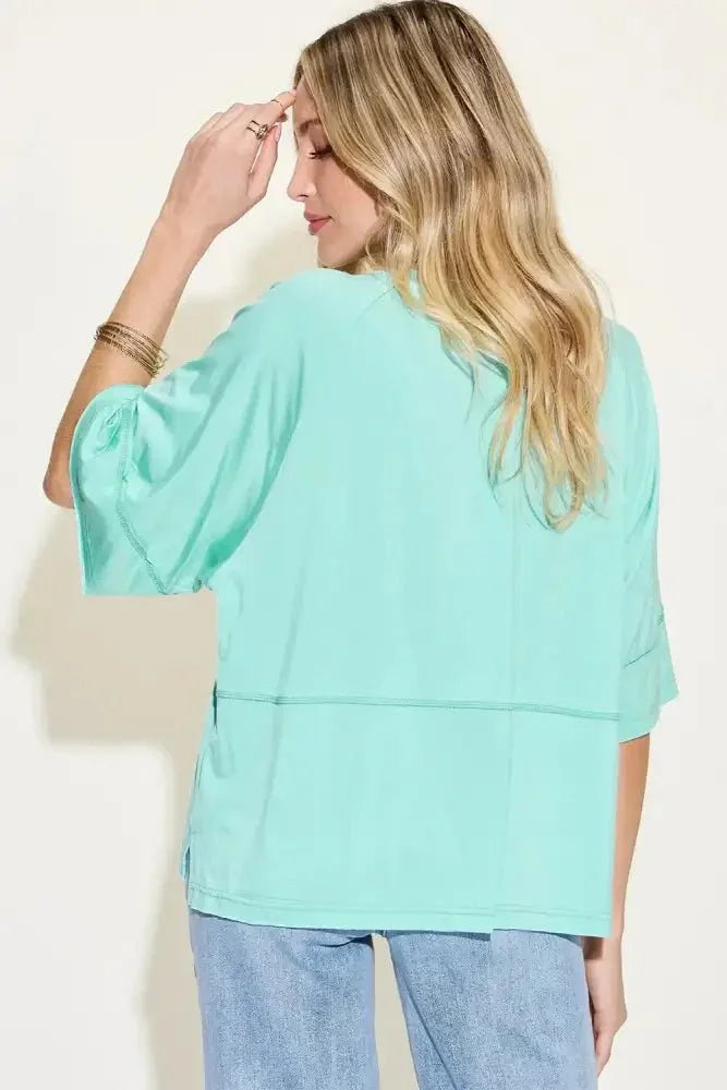 Basic Bae Full Size Bamboo Round Neck Exposed Seam T-Shirt Plus Size - Update AvenueT-ShirtsTrendsi10010023497192710010023497192719019ce7 - 60ee - 43b1 - b3ac - 4b7443dcf65f - MaxMint Blue