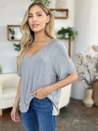 Basic Bae Full Size Bamboo Slit V - Neck Short Sleeve T-Shirt - Update AvenueT-ShirtsTrendsi10010073501133410010073501133466396726 - 9ea7 - 4e32 - a2fa - 50ce917ec741 - MaxGray
