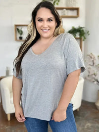 Basic Bae Full Size Bamboo Slit V - Neck Short Sleeve T-Shirt - Update AvenueT-ShirtsTrendsi1001007350113341001007350113340492bcf0 - afbc - 4c7f - b05b - d89c96f0812b - MaxGray