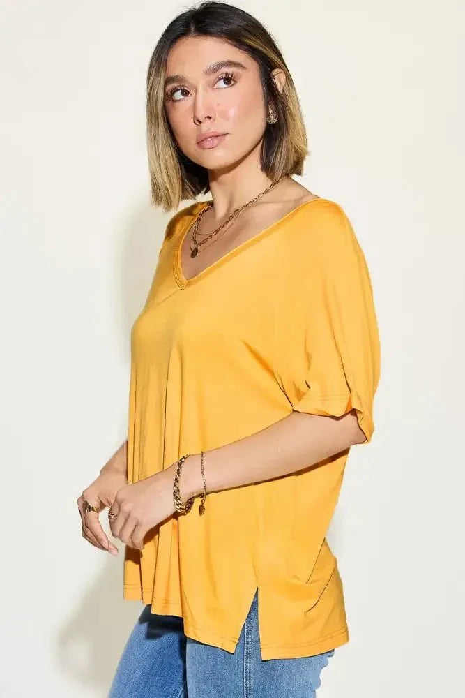 Basic Bae Full Size Bamboo Slit V - Neck Short Sleeve T-Shirt - Update AvenueT-ShirtsTrendsi100100735012590100100735012590385cb2b2 - 5811 - 40bd - 80f8 - 8cbf100e08e5 - MaxGold