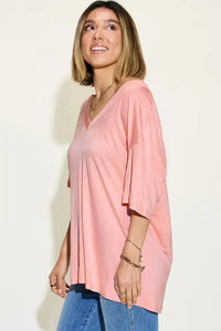 Basic Bae Full Size Bamboo V - Neck Drop Shoulder T-Shirt - Update AvenueT-ShirtsTrendsi1001003282013241001003282013246dfca3d5 - 09c7 - 422d - 92ae - 1c48810036ee - MaxBlush Pink