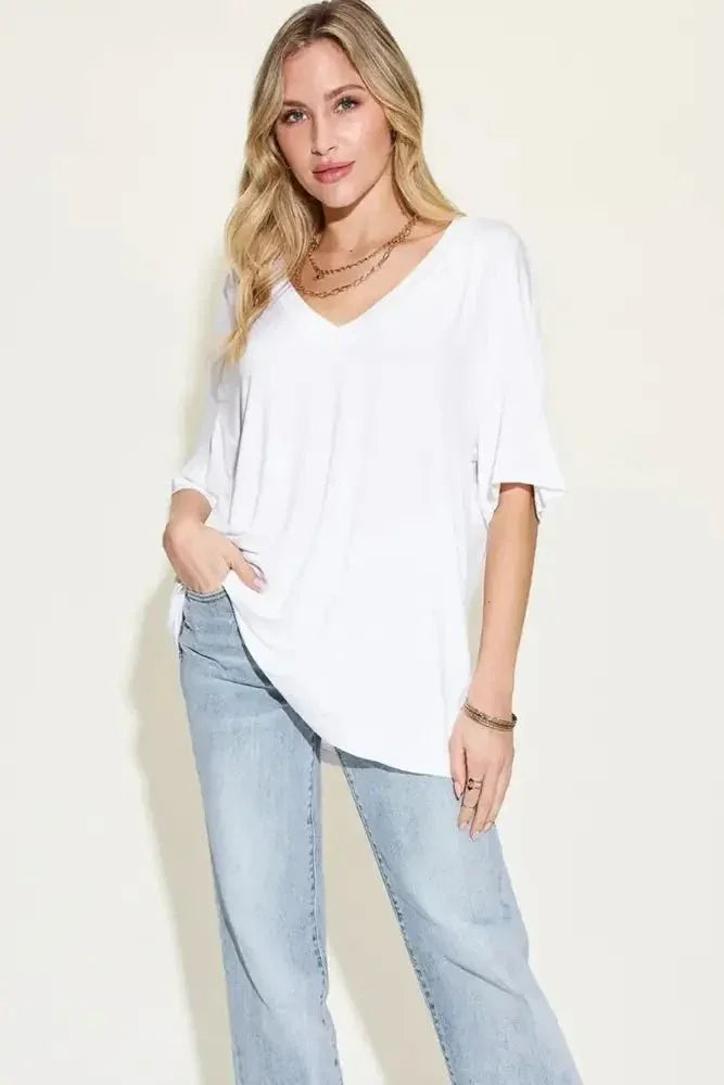 Basic Bae Full Size Bamboo V - Neck Drop Shoulder T-Shirt - Update AvenueT-ShirtsTrendsi100100328201960100100328201960519f344f - 9382 - 4965 - 9586 - 6c25f1d6fa46 - MaxWhite