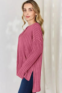 Basic Bae Full Size Ribbed Half Button Long Sleeve High - Low T-Shirt - Update AvenueT-ShirtsTrendsi1001014012319581001014012319586cd17f3c - 88c4 - 424f - 9edc - daa22012ae9e - MaxHot Pink