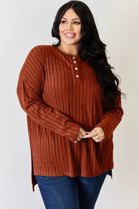 Basic Bae Full Size Ribbed Half Button Long Sleeve High - Low T-Shirt - Update AvenueT-ShirtsTrendsi100101401232405100101401232405a0852758 - 2bf4 - 45ac - 8f97 - 376fc0a382d5 - MaxRust