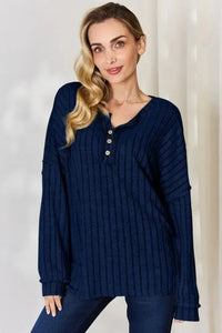 Basic Bae Full Size Ribbed Half Button Long Sleeve T-Shirt - Update AvenueT-ShirtsTrendsi10010187848022710010187848022792eb5bb3 - f975 - 4402 - 8353 - ca2c8ed2ed0d - MaxDark Blue