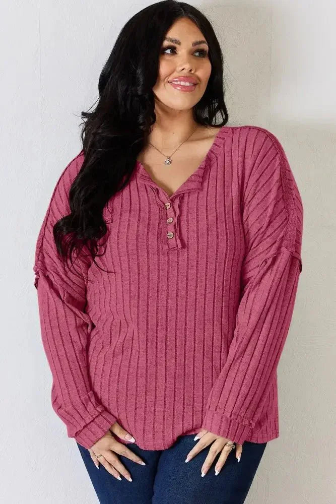 Basic Bae Full Size Ribbed Half Button Long Sleeve T-Shirt - Update AvenueT-ShirtsTrendsi1001018784802271001018784802274a87175f - 208f - 4e33 - bd1f - 8d17251e90a8 - MaxDark Blue