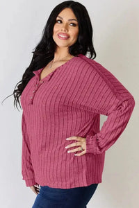 Basic Bae Full Size Ribbed Half Button Long Sleeve T-Shirt - Update AvenueT-ShirtsTrendsi1001018784802271001018784802277155215d - e9fe - 47d5 - bab1 - 84bc14d4e431 - MaxDark Blue