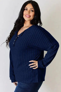 Basic Bae Full Size Ribbed Half Button Long Sleeve T-Shirt - Update AvenueT-ShirtsTrendsi1001018784802271001018784802275070af48 - a6db - 4aa2 - 8ded - 24e2b09d9a3a - MaxDark Blue