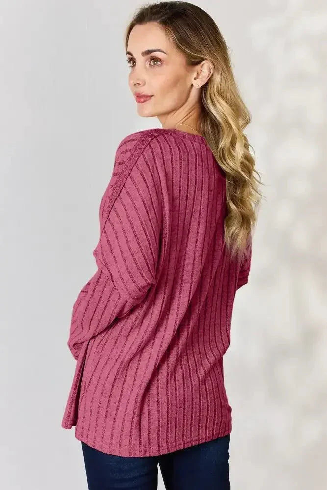 Basic Bae Full Size Ribbed Half Button Long Sleeve T-Shirt - Update AvenueT-ShirtsTrendsi1001018784802271001018784802278f540dea - 24fd - 4ddd - 846c - d9e304f3d56e - MaxDark Blue