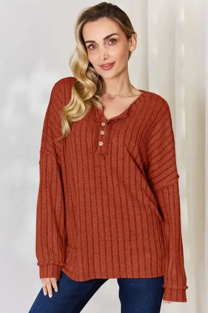 Basic Bae Full Size Ribbed Half Button Long Sleeve T-Shirt - Update AvenueT-ShirtsTrendsi1001018784825681001018784825686d6f3978 - f207 - 486e - 8985 - 80ed54555209 - MaxRust