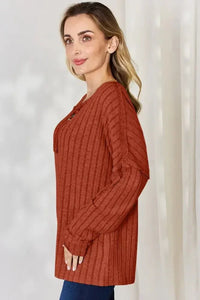 Basic Bae Full Size Ribbed Half Button Long Sleeve T-Shirt - Update AvenueT-ShirtsTrendsi100101878482568100101878482568b9c4d0cf - 2f76 - 4406 - aaa8 - ef14634424b0 - MaxRust