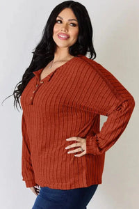 Basic Bae Full Size Ribbed Half Button Long Sleeve T-Shirt - Update AvenueT-ShirtsTrendsi100101878482568100101878482568e6235ef0 - db32 - 490c - 9c17 - fc4f54998367 - MaxRust