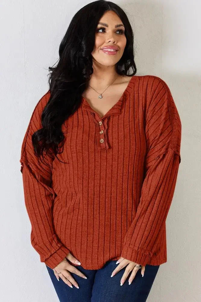 Basic Bae Full Size Ribbed Half Button Long Sleeve T-Shirt - Update AvenueT-ShirtsTrendsi10010187848256810010187848256864f449a1 - 7745 - 4c4d - ac87 - 671eed4a1876 - MaxRust