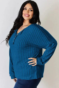 Basic Bae Full Size Ribbed Half Button Long Sleeve T-Shirt - Update AvenueT-ShirtsTrendsi100101878485450100101878485450dd92019b - 5acd - 4c8f - be11 - 1ea0a88476cf - MaxSky Blue
