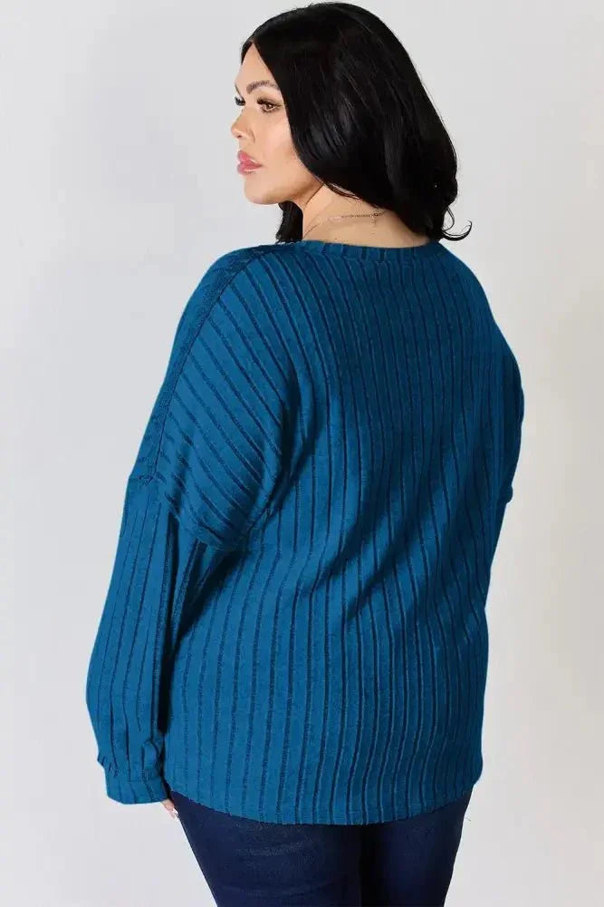 Basic Bae Full Size Ribbed Half Button Long Sleeve T-Shirt - Update AvenueT-ShirtsTrendsi100101878485450100101878485450f34e0741 - 779e - 4b85 - b41f - cfc7bf92da32 - MaxSky Blue