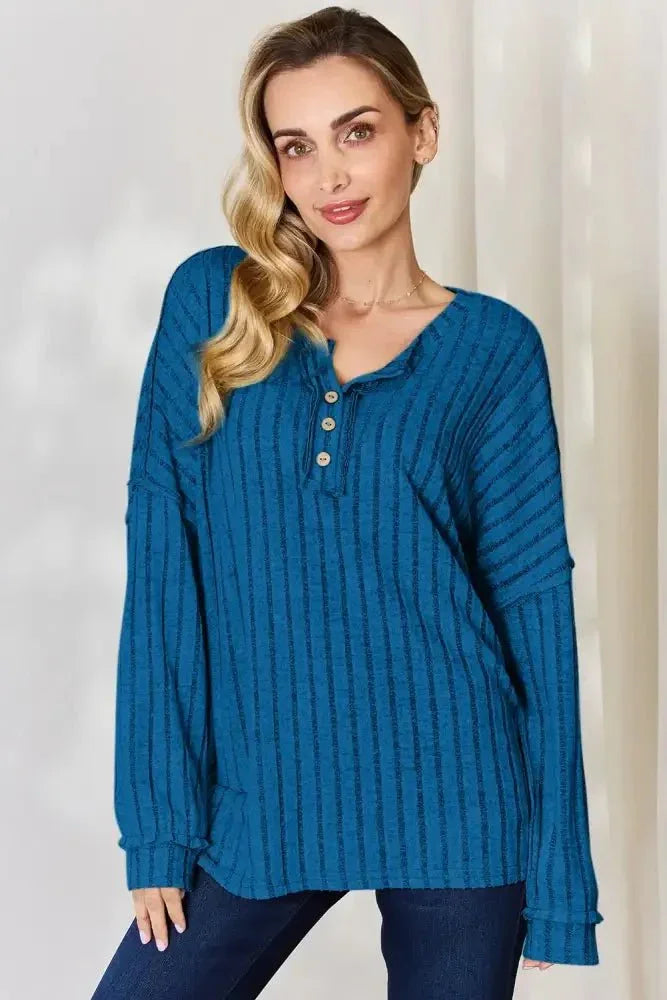 Basic Bae Full Size Ribbed Half Button Long Sleeve T-Shirt - Update AvenueT-ShirtsTrendsi100101878485450100101878485450833b50c3 - e7f3 - 41bf - 9bee - aa88eab430d4 - MaxSky Blue