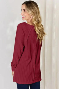 Basic Bae Full Size Ribbed Round Neck Slit T-Shirt - Update AvenueT-ShirtsTrendsi100101089491672100101089491672fda951b6 - c018 - 4fdc - a887 - c3ec324ee292 - MaxDeep Red