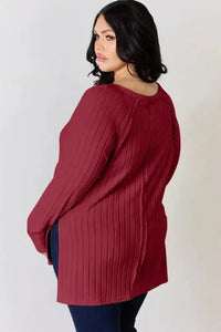 Basic Bae Full Size Ribbed Round Neck Slit T-Shirt - Update AvenueT-ShirtsTrendsi1001010894916721001010894916720a8d5b8d - 921c - 4186 - a42d - 7b2c6fc0d3b7 - MaxDeep Red