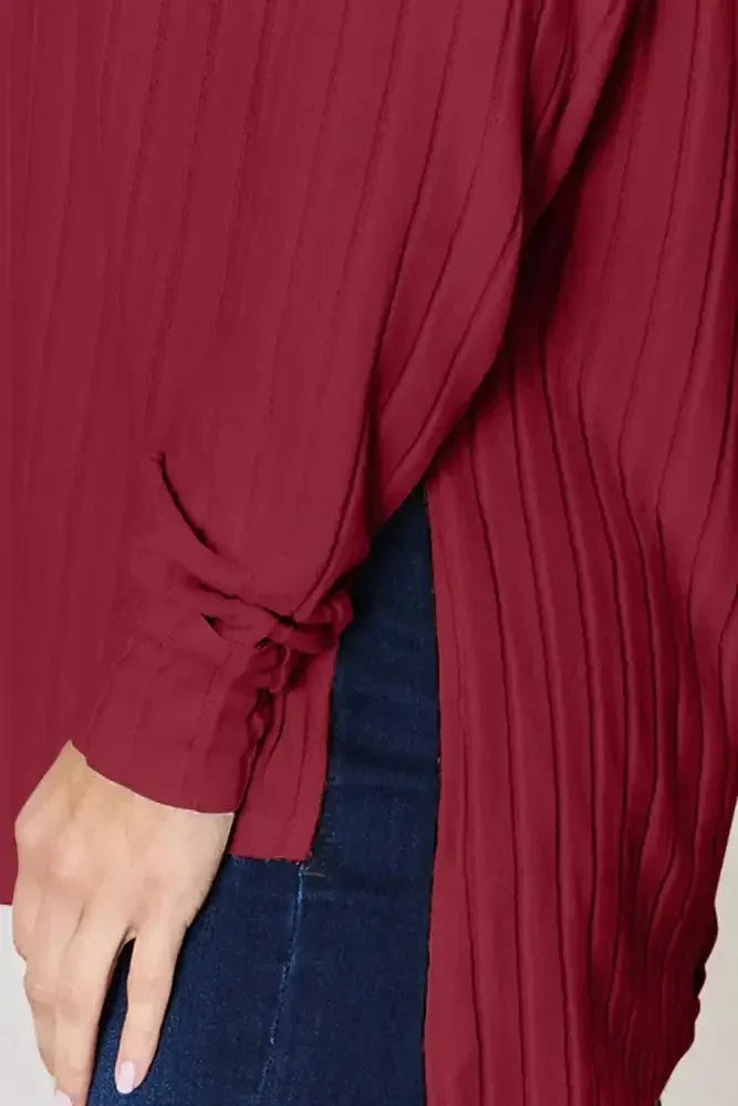 Basic Bae Full Size Ribbed Round Neck Slit T-Shirt - Update AvenueT-ShirtsTrendsi100101089491672100101089491672bb693afc - 6afe - 40c5 - 9f67 - 85118faa403b - MaxDeep Red
