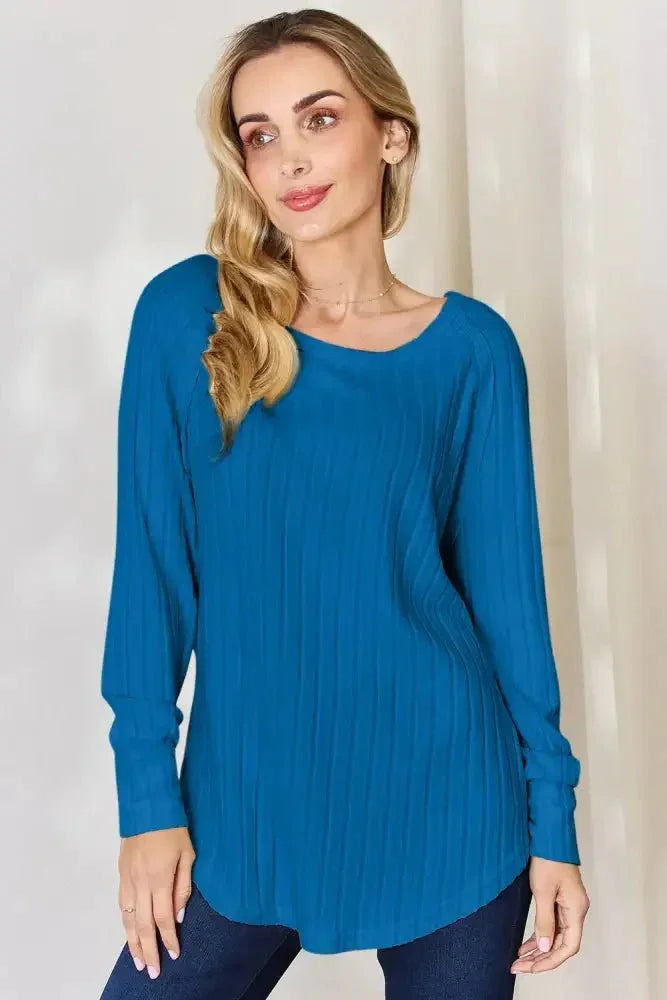 Basic Bae Full Size Ribbed Round Neck Slit T-Shirt - Update AvenueT-ShirtsTrendsi1001010894939151001010894939151701d7a4 - 25e6 - 425d - 98ea - f659b258ac55 - MaxSky Blue