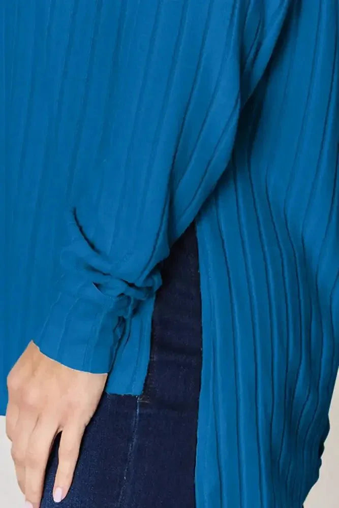 Basic Bae Full Size Ribbed Round Neck Slit T-Shirt - Update AvenueT-ShirtsTrendsi100101089493915100101089493915e7c0caa2 - aeb8 - 4d58 - b265 - b086ffaef198 - MaxSky Blue