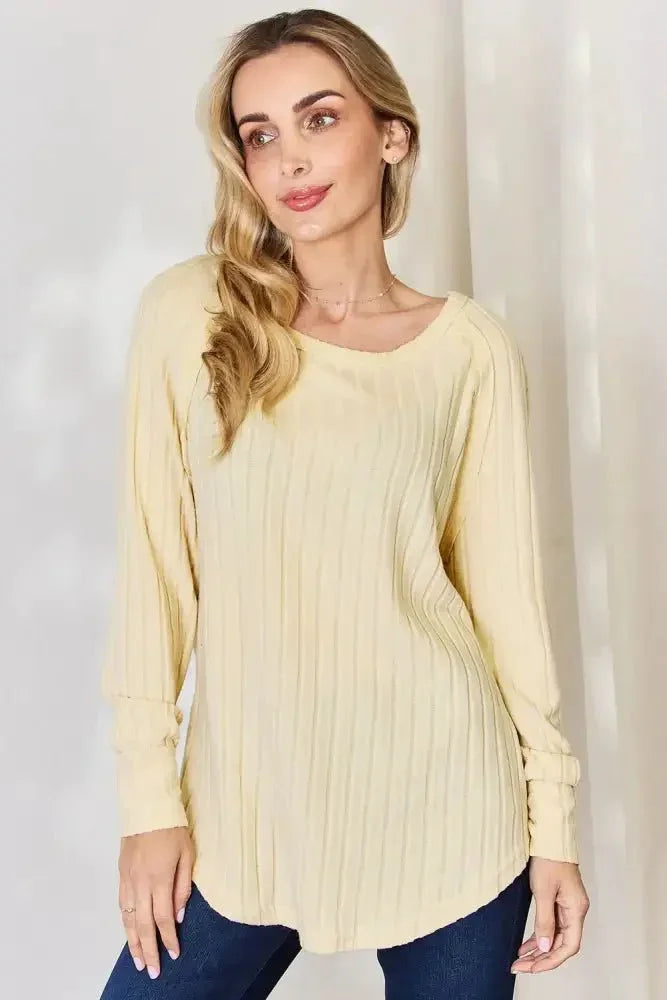 Basic Bae Full Size Ribbed Round Neck Slit T-Shirt - Update AvenueT-ShirtsTrendsi1001010894960971001010894960971422e92a - 6b1c - 48f4 - 841f - 0219392c6ac2 - MaxLight Yellow