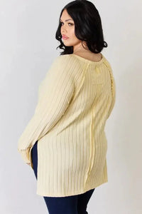 Basic Bae Full Size Ribbed Round Neck Slit T-Shirt - Update AvenueT-ShirtsTrendsi1001010894960971001010894960974a3dfa03 - 40e5 - 4d08 - b3d3 - b37ad98236ea - MaxLight Yellow