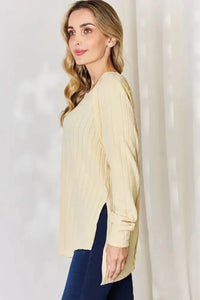 Basic Bae Full Size Ribbed Round Neck Slit T-Shirt - Update AvenueT-ShirtsTrendsi100101089496097100101089496097680334ce - 3cc6 - 48c1 - a192 - d8bc60cbeb92 - MaxLight Yellow