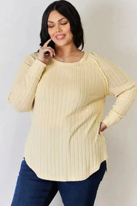 Basic Bae Full Size Ribbed Round Neck Slit T-Shirt - Update AvenueT-ShirtsTrendsi100101089496097100101089496097a04221b9 - 3a70 - 4e4a - b360 - cb9adcae6fea - MaxLight Yellow