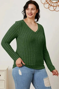 Basic Bae Full Size Ribbed V - Neck Long Sleeve T-Shirt - Update AvenueT-ShirtsTrendsi100101792180116100101792180116e92778c3 - f66b - 46e3 - bfa0 - dc2a19545253 - MaxGreen