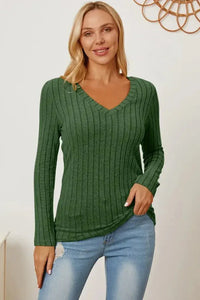 Basic Bae Full Size Ribbed V - Neck Long Sleeve T-Shirt - Update AvenueT-ShirtsTrendsi1001017921801161001017921801167d215bdc - 812f - 4500 - a491 - cfaf56d4eccf - MaxGreen