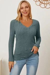 Basic Bae Full Size Ribbed V - Neck Long Sleeve T-Shirt - Update AvenueT-ShirtsTrendsi100101792185137100101792185137577f0088 - ded7 - 4b20 - a961 - a3c14f5a1762 - MaxAir Force Blue