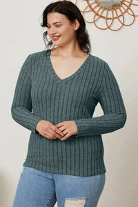 Basic Bae Full Size Ribbed V - Neck Long Sleeve T-Shirt - Update AvenueT-ShirtsTrendsi10010179218513710010179218513709f6260f - 0c54 - 4283 - 9a10 - 2e8588d9021a - MaxAir Force Blue