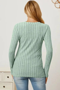 Basic Bae Full Size Ribbed V - Neck Long Sleeve T-Shirt - Update AvenueT-ShirtsTrendsi100101792185703100101792185703d5641509 - aa44 - 4fa6 - 98bc - dcf405ca2ca0 - MaxLight Green