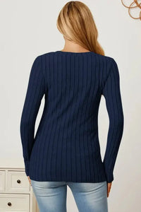 Basic Bae Full Size Ribbed V - Neck Long Sleeve T-Shirt - Update AvenueT-ShirtsTrendsi100101792187927100101792187927d8d79bc7 - a958 - 461e - a282 - 00204a8ca734 - MaxDark Blue