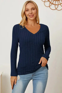 Basic Bae Full Size Ribbed V - Neck Long Sleeve T-Shirt - Update AvenueT-ShirtsTrendsi10010179218792710010179218792753970e4e - acc5 - 451a - 872e - 83f0121a5dc9 - MaxDark Blue
