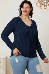 Basic Bae Full Size Ribbed V - Neck Long Sleeve T-Shirt - Update AvenueT-ShirtsTrendsi10010179218792710010179218792723930ab4 - 672f - 4d6e - 91cc - c38cf7c855ea - MaxDark Blue