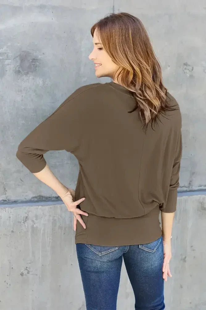 Basic Bae Full Size Round Neck Batwing Sleeve Top - Update AvenueTrendsi10010114981183610010114981183672a87b7f - 67b3 - 4ce9 - b1dc - 81639b4f9ba5 - MaxBrown
