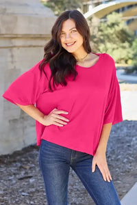 Basic Bae Full Size Round Neck Drop Shoulder T-Shirt - Update AvenueT-ShirtsTrendsi10010165856223210010165856223251372314026c4dfcb320be827d80f72e - MaxHot Pink