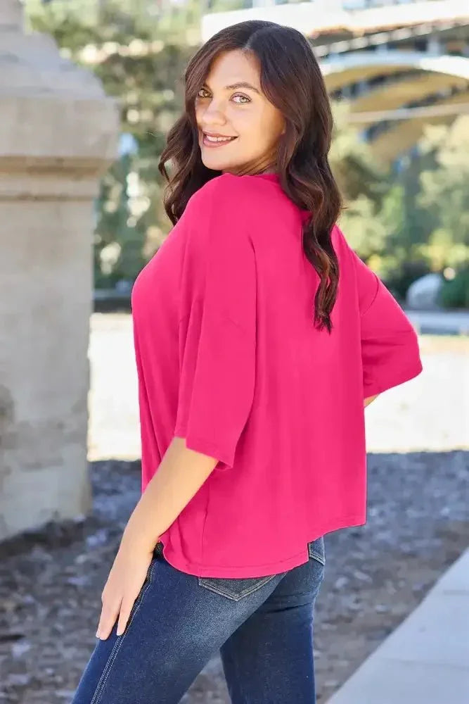 Basic Bae Full Size Round Neck Drop Shoulder T-Shirt - Update AvenueT-ShirtsTrendsi10010165856223210010165856223296ef5f1842694bb98b9c06bd81b68471 - MaxHot Pink