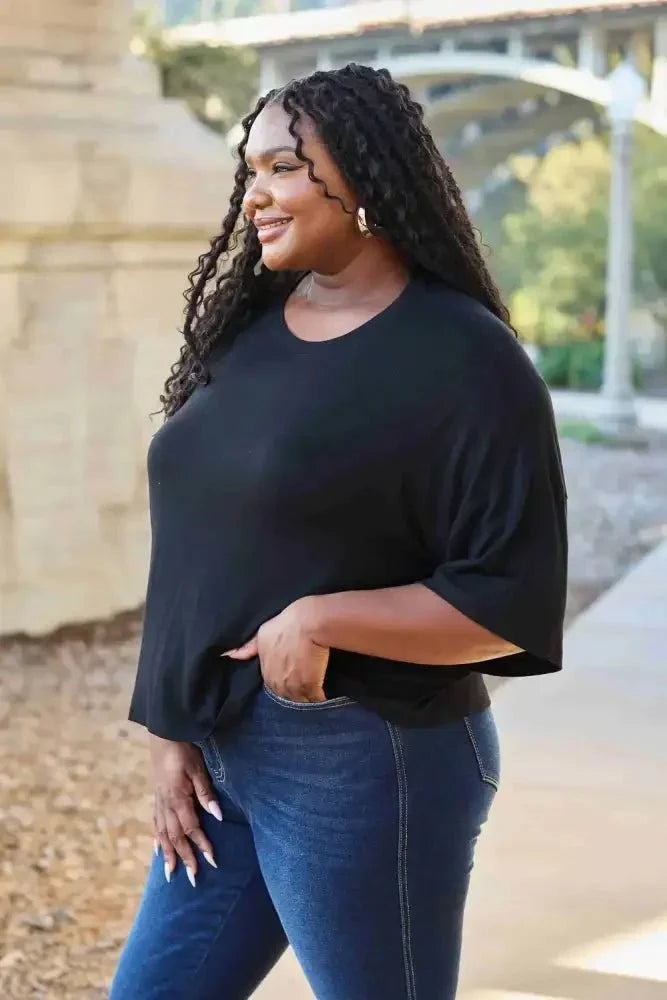 Basic Bae Full Size Round Neck Drop Shoulder T-Shirt - Update AvenueT-ShirtsTrendsi10010165856712310010165856712325ed3ab1bc0f4f23814f3490824b6187 - MaxBlack