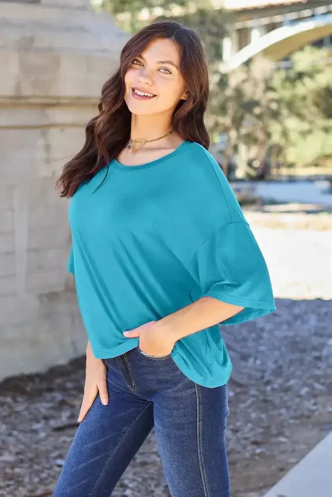 Basic Bae Full Size Round Neck Drop Shoulder T-Shirt - Update AvenueT-ShirtsTrendsi100101658567473100101658567473b2b1d589e57241248b42f56f78cbfb0e - MaxSky Blue